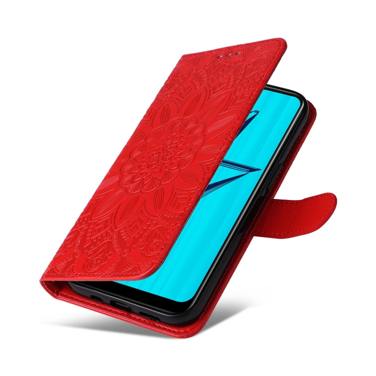 Custodia in pelle goffrata con portafoglio per OPPO A7, A9, A15, A52