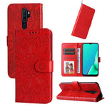 Custodia in pelle goffrata con portafoglio per OPPO A7, A9, A15, A52
