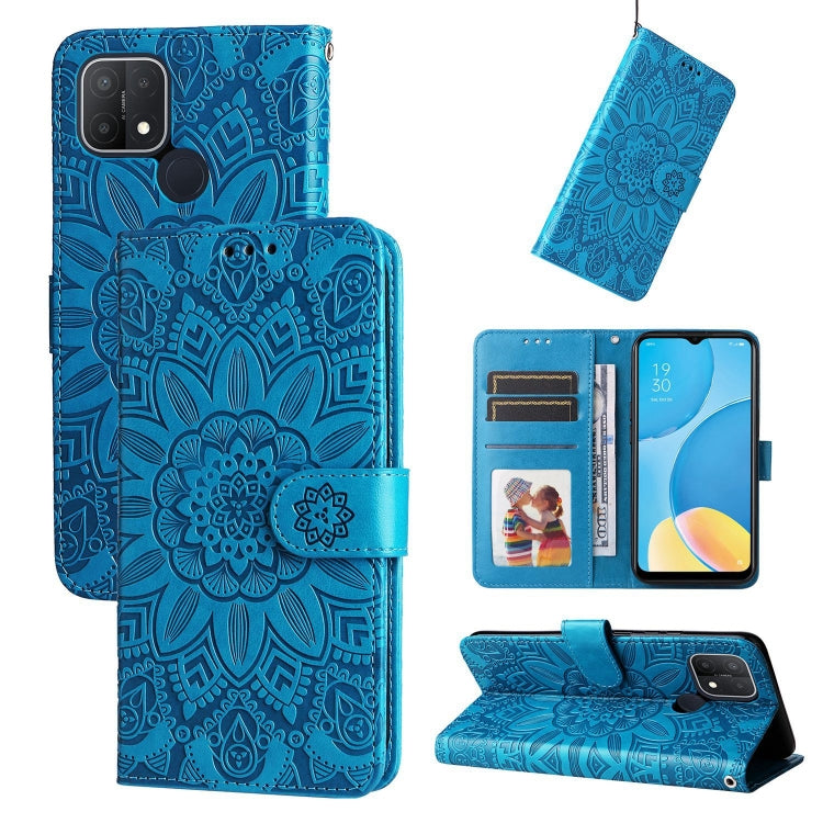 Custodia in pelle goffrata con portafoglio per OPPO A7, A9, A15, A52