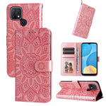 Custodia in pelle goffrata con portafoglio per OPPO A7, A9, A15, A52