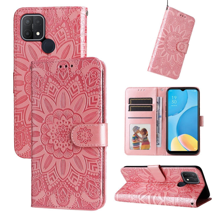 Custodia in pelle goffrata con portafoglio per OPPO A7, A9, A15, A52