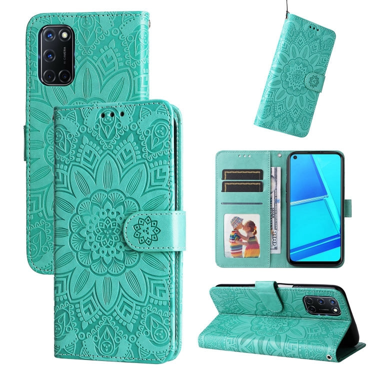 Custodia in pelle goffrata con portafoglio per OPPO A7, A9, A15, A52
