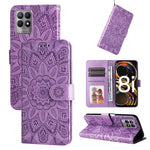 Custodia in pelle goffrata con portafoglio per OPPO Realme 8i, 9 Pro, C11, C15