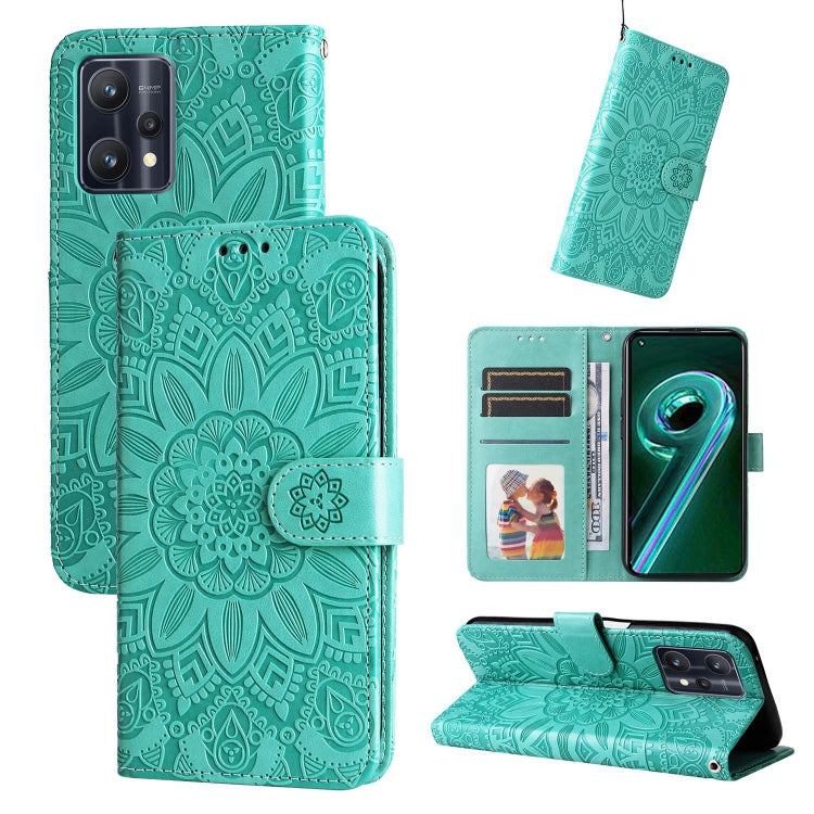 Custodia in pelle goffrata con portafoglio per OPPO Realme 8i, 9 Pro, C11, C15