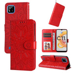 Custodia in pelle goffrata con portafoglio per OPPO Realme 8i, 9 Pro, C11, C15
