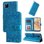 Custodia in pelle goffrata con portafoglio per OPPO Realme 8i, 9 Pro, C11, C15