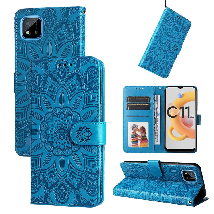 Custodia in pelle goffrata con portafoglio per OPPO Realme 8i, 9 Pro, C11, C15
