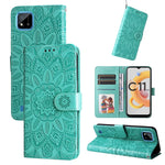 Custodia in pelle goffrata con portafoglio per OPPO Realme 8i, 9 Pro, C11, C15
