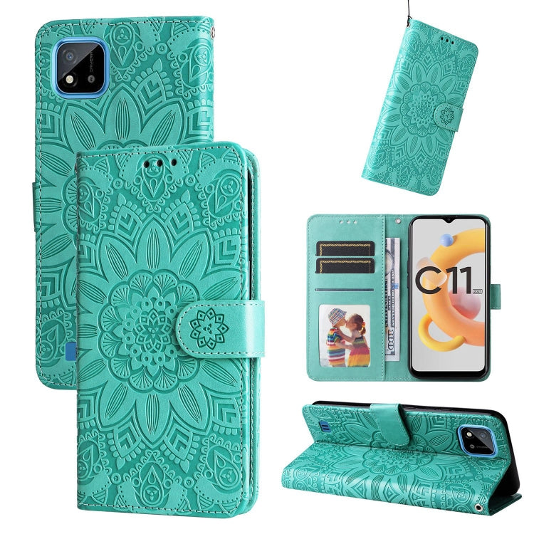 Custodia in pelle goffrata con portafoglio per OPPO Realme 8i, 9 Pro, C11, C15