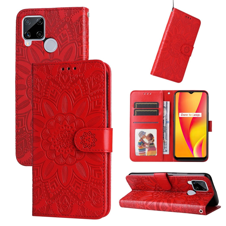 Custodia in pelle goffrata con portafoglio per OPPO Realme 8i, 9 Pro, C11, C15
