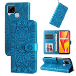 Custodia in pelle goffrata con portafoglio per OPPO Realme 8i, 9 Pro, C11, C15