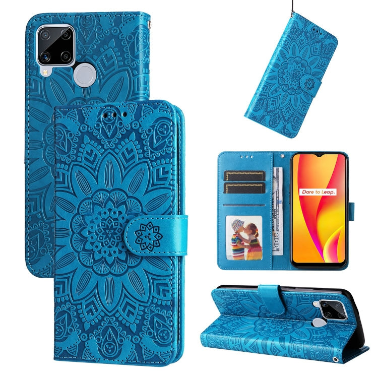 Custodia in pelle goffrata con portafoglio per OPPO Realme 8i, 9 Pro, C11, C15