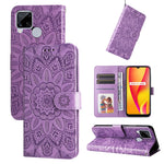 Custodia in pelle goffrata con portafoglio per OPPO Realme 8i, 9 Pro, C11, C15