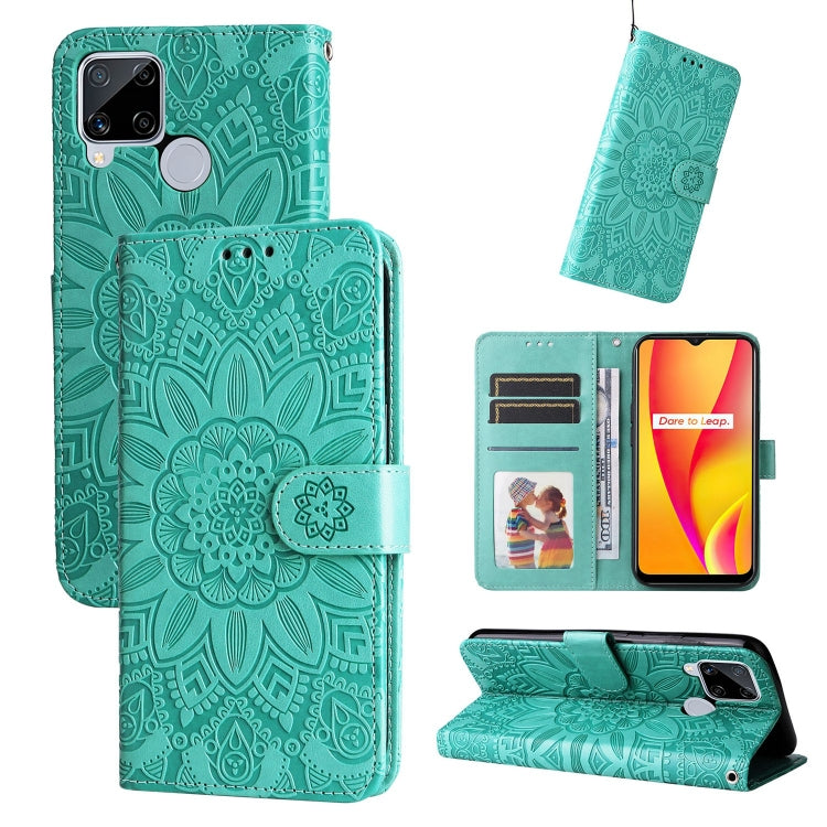 Custodia in pelle goffrata con portafoglio per OPPO Realme 8i, 9 Pro, C11, C15