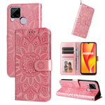 Custodia in pelle goffrata con portafoglio per OPPO Realme 8i, 9 Pro, C11, C15