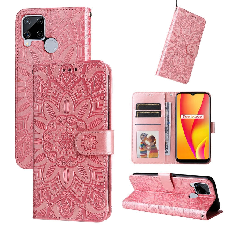 Custodia in pelle goffrata con portafoglio per OPPO Realme 8i, 9 Pro, C11, C15