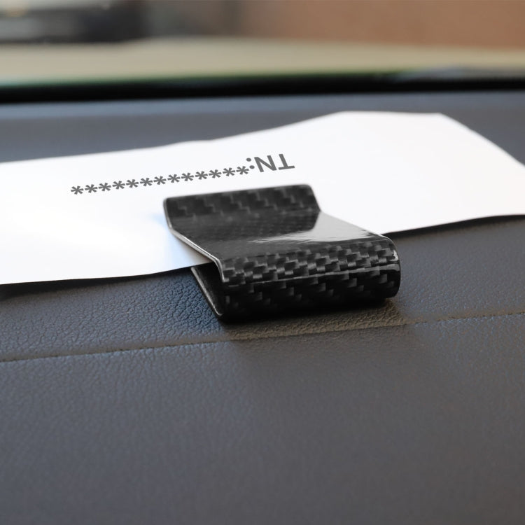 Clip porta carte in fibra di carbonio per auto