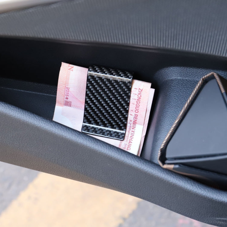Clip porta carte in fibra di carbonio per auto