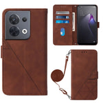 Custodia per cellulare in pelle con flip in rilievo 3D a tracolla per OPPO