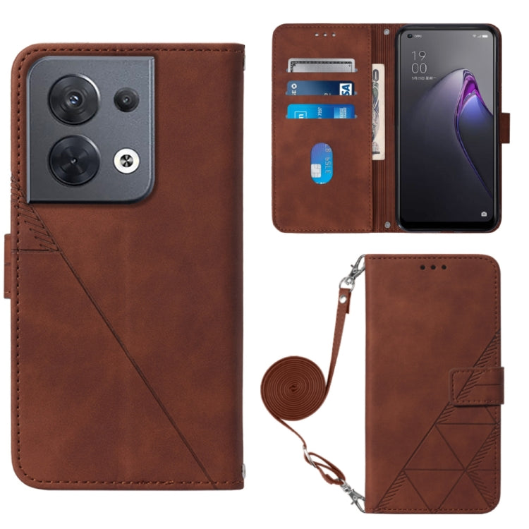 Custodia per cellulare in pelle con flip in rilievo 3D a tracolla per OPPO