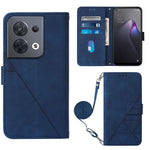 Custodia per cellulare in pelle con flip in rilievo 3D a tracolla per OPPO
