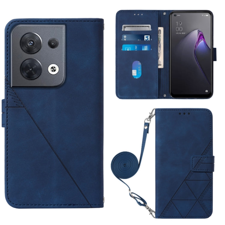 Custodia per cellulare in pelle con flip in rilievo 3D a tracolla per OPPO
