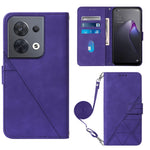 Custodia per cellulare in pelle con flip in rilievo 3D a tracolla per OPPO
