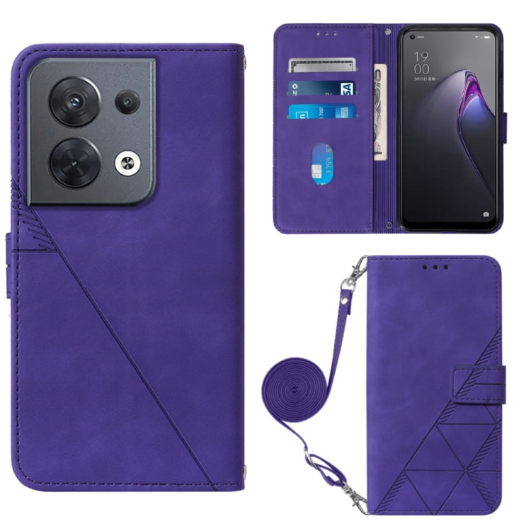 Custodia per cellulare in pelle con flip in rilievo 3D a tracolla per OPPO