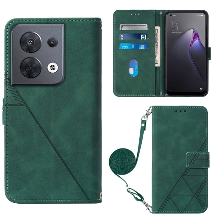 Custodia per cellulare in pelle con flip in rilievo 3D a tracolla per OPPO