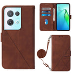 Custodia per cellulare in pelle con flip in rilievo 3D a tracolla per OPPO