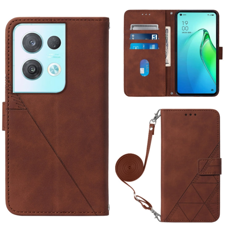 Custodia per cellulare in pelle con flip in rilievo 3D a tracolla per OPPO