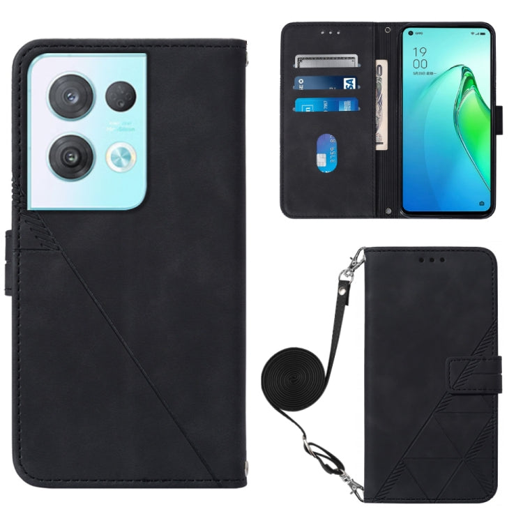 Custodia per cellulare in pelle con flip in rilievo 3D a tracolla per OPPO