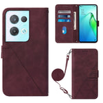 Custodia per cellulare in pelle con flip in rilievo 3D a tracolla per OPPO
