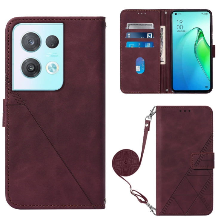 Custodia per cellulare in pelle con flip in rilievo 3D a tracolla per OPPO