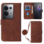 Custodia per cellulare in pelle con flip in rilievo 3D a tracolla per OPPO