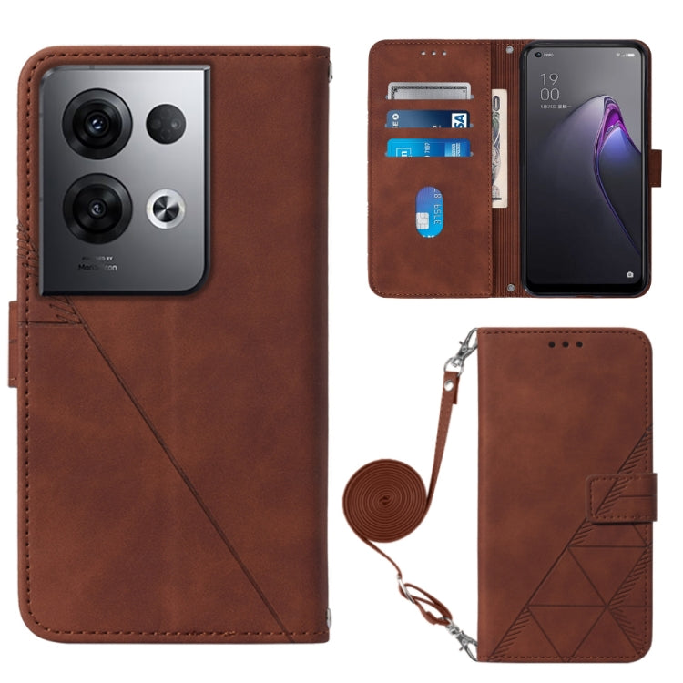 Custodia per cellulare in pelle con flip in rilievo 3D a tracolla per OPPO