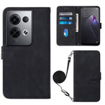 Custodia per cellulare in pelle con flip in rilievo 3D a tracolla per OPPO