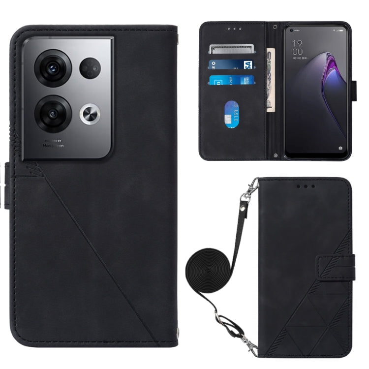 Custodia per cellulare in pelle con flip in rilievo 3D a tracolla per OPPO