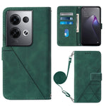 Custodia per cellulare in pelle con flip in rilievo 3D a tracolla per OPPO