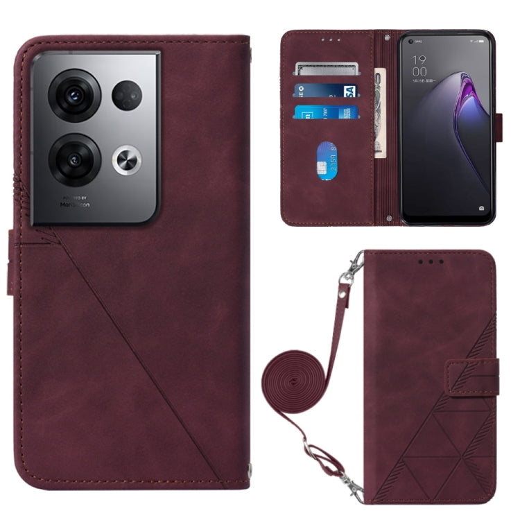 Custodia per cellulare in pelle con flip in rilievo 3D a tracolla per OPPO