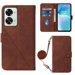 Custodia per cellulare in pelle con flip in rilievo 3D a tracolla per OPPO