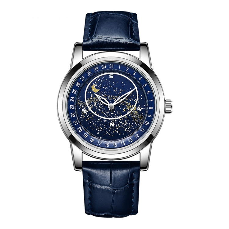 Orologio meccanico impermeabile con cinturino in pelle Sanda 7001