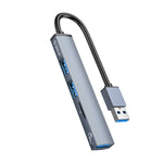 Adattatore USB 3.0 con 2 USB 2.0 e lettore schede TF