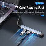 Adattatore USB 3.0 con 2 USB 2.0 e lettore schede TF