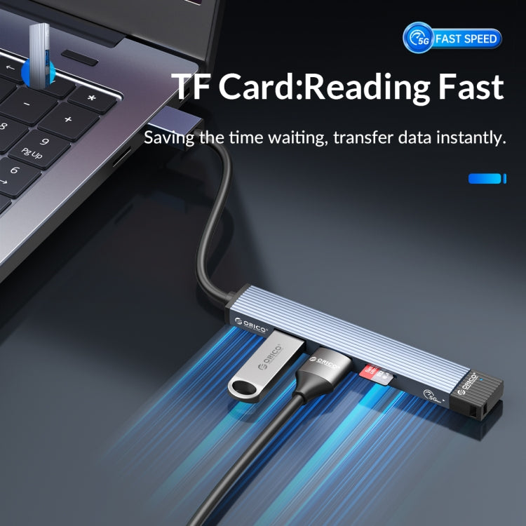 Adattatore USB 3.0 con 2 USB 2.0 e lettore schede TF