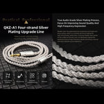 QKZ A1 Auricolare Cablato Placcato in Argento 3,5 mm