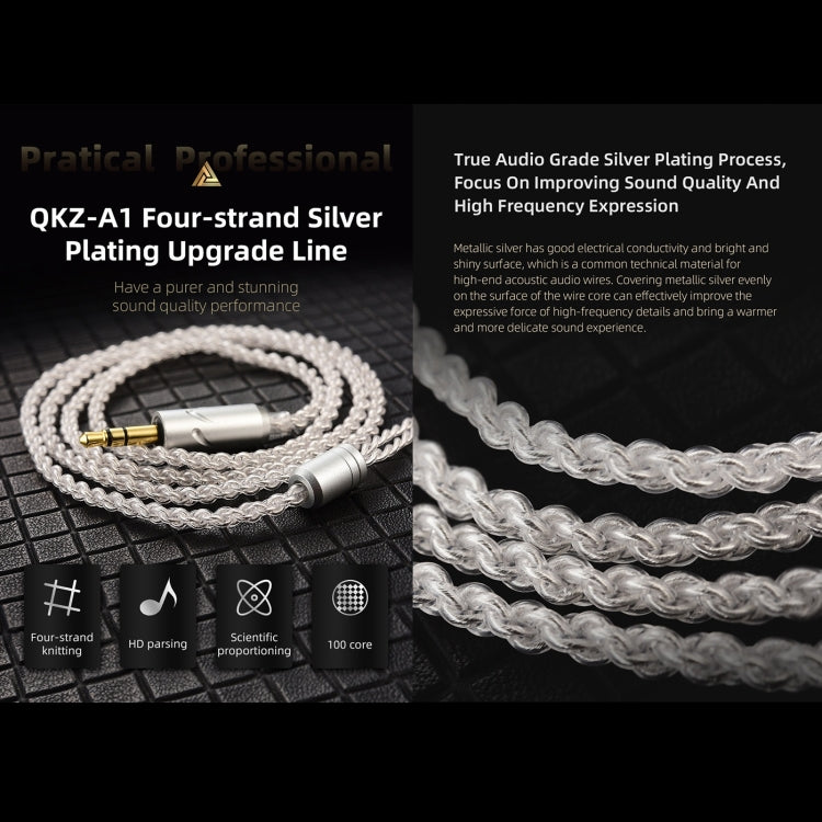 QKZ A1 Auricolare Cablato Placcato in Argento 3,5 mm