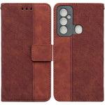 Custodia per telefono in pelle goffrata geometrica per Tecno Spark 6 GO