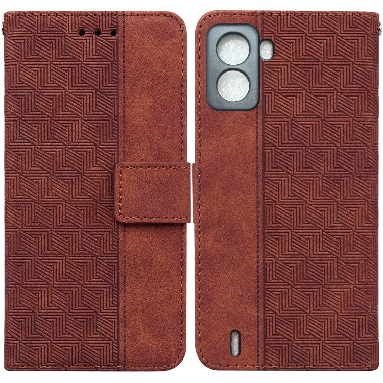 Custodia per telefono in pelle goffrata geometrica per Tecno Spark 6 GO
