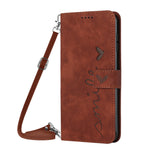 Custodia in pelle con motivo a cuore per Xiaomi Redmi K40, K50, Note 8